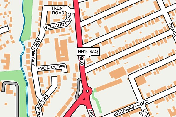NN16 9AQ map - OS OpenMap – Local (Ordnance Survey)