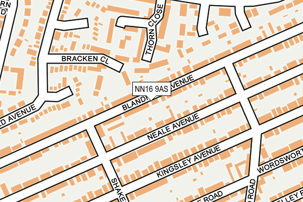 NN16 9AS map - OS OpenMap – Local (Ordnance Survey)