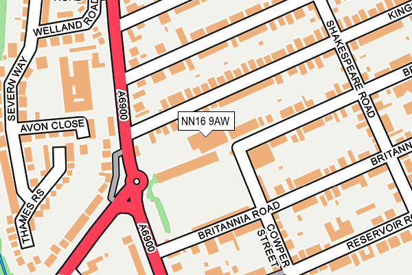 NN16 9AW map - OS OpenMap – Local (Ordnance Survey)