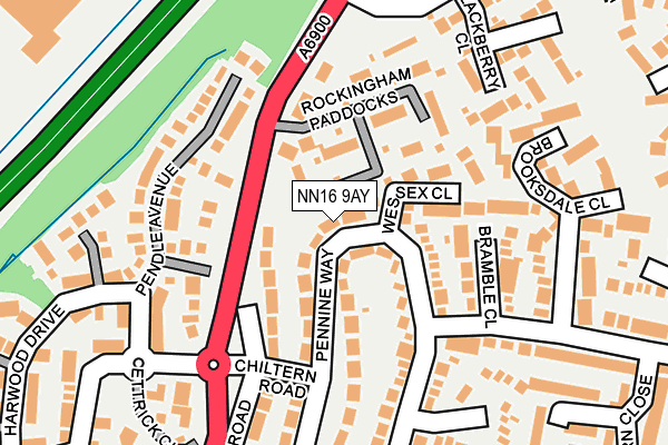 NN16 9AY map - OS OpenMap – Local (Ordnance Survey)