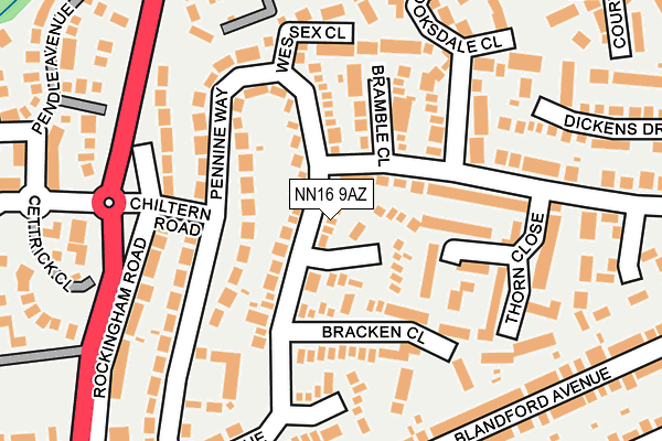 NN16 9AZ map - OS OpenMap – Local (Ordnance Survey)