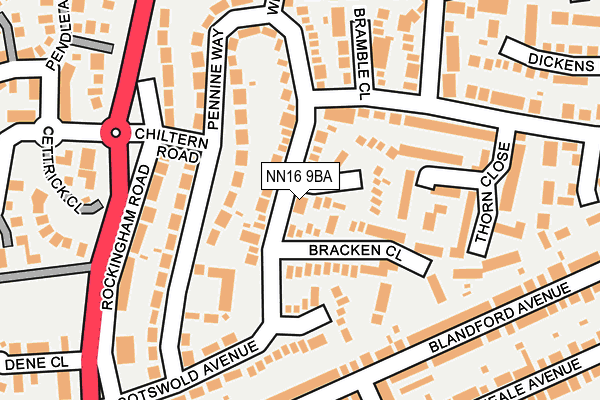 NN16 9BA map - OS OpenMap – Local (Ordnance Survey)