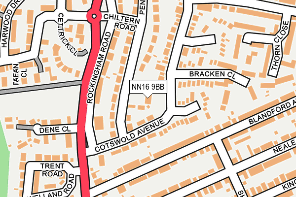 NN16 9BB map - OS OpenMap – Local (Ordnance Survey)