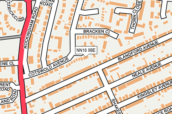 NN16 9BE map - OS OpenMap – Local (Ordnance Survey)