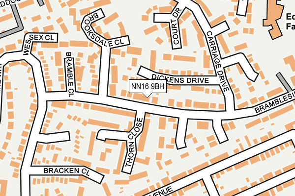 NN16 9BH map - OS OpenMap – Local (Ordnance Survey)