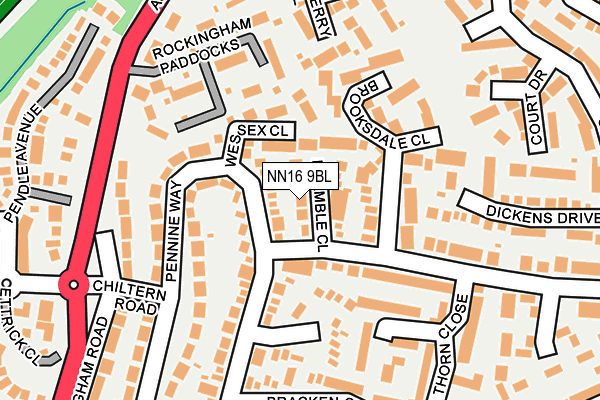 NN16 9BL map - OS OpenMap – Local (Ordnance Survey)