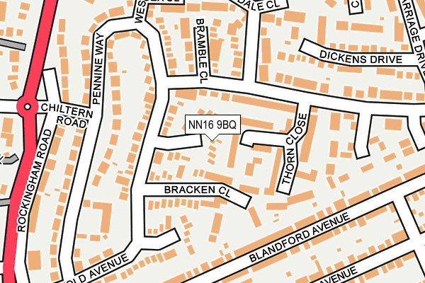 NN16 9BQ map - OS OpenMap – Local (Ordnance Survey)