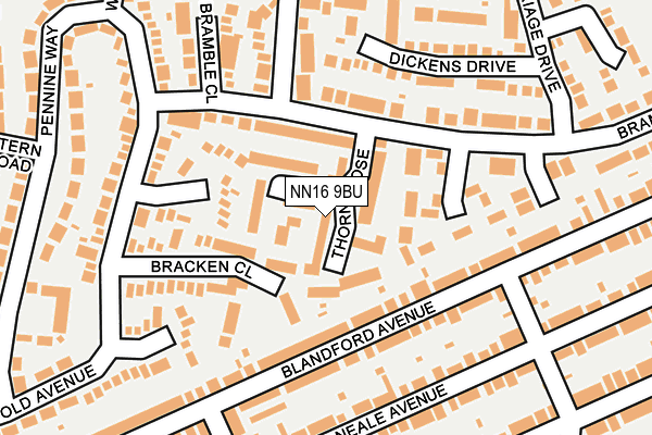 NN16 9BU map - OS OpenMap – Local (Ordnance Survey)