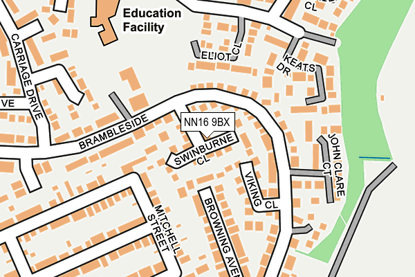 NN16 9BX map - OS OpenMap – Local (Ordnance Survey)