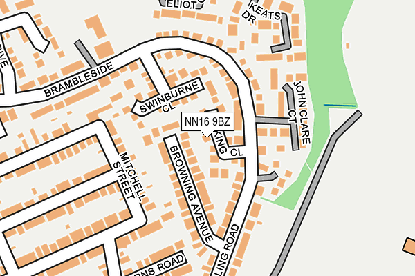NN16 9BZ map - OS OpenMap – Local (Ordnance Survey)