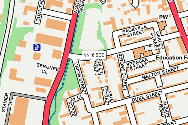 NN16 9DE map - OS OpenMap – Local (Ordnance Survey)