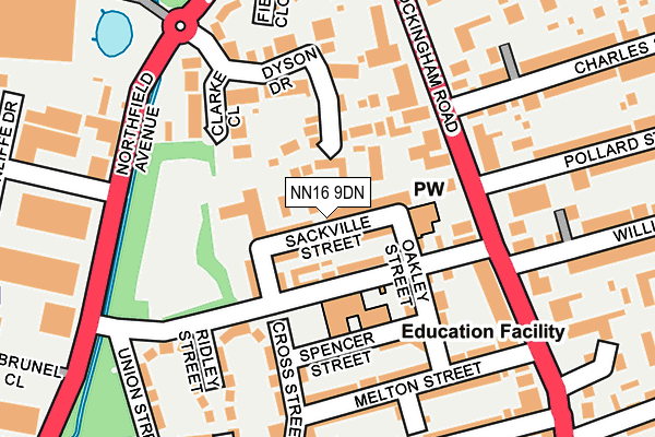 NN16 9DN map - OS OpenMap – Local (Ordnance Survey)