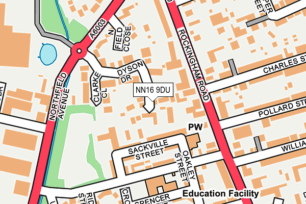 NN16 9DU map - OS OpenMap – Local (Ordnance Survey)