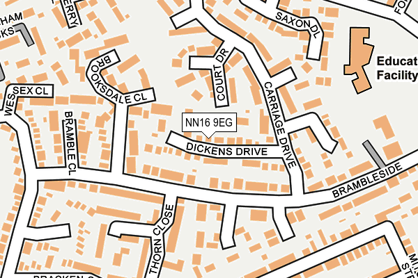NN16 9EG map - OS OpenMap – Local (Ordnance Survey)