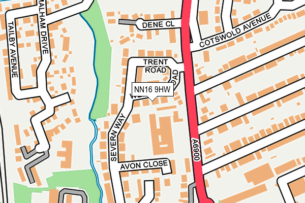 NN16 9HW map - OS OpenMap – Local (Ordnance Survey)