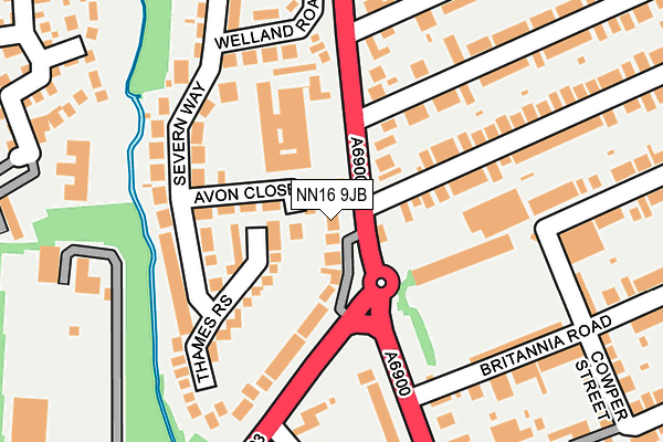 NN16 9JB map - OS OpenMap – Local (Ordnance Survey)