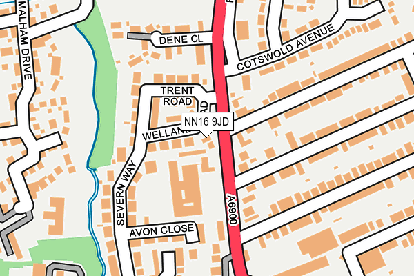 NN16 9JD map - OS OpenMap – Local (Ordnance Survey)