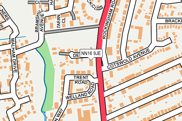 NN16 9JE map - OS OpenMap – Local (Ordnance Survey)
