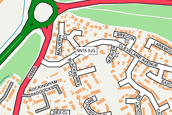NN16 9JG map - OS OpenMap – Local (Ordnance Survey)