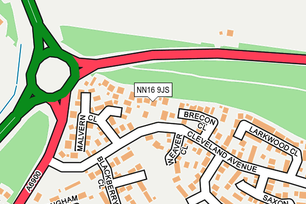 NN16 9JS map - OS OpenMap – Local (Ordnance Survey)