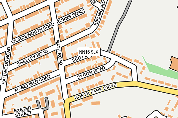 NN16 9JX map - OS OpenMap – Local (Ordnance Survey)