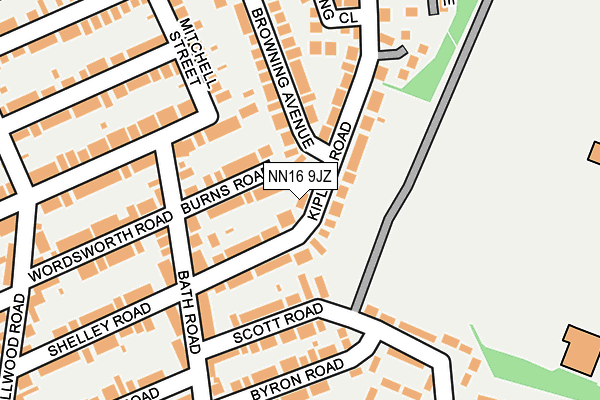 NN16 9JZ map - OS OpenMap – Local (Ordnance Survey)