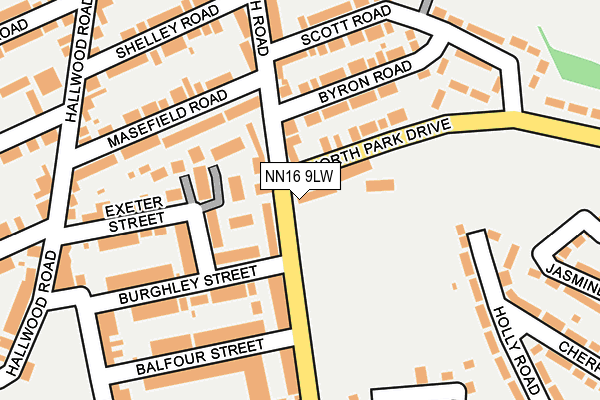 NN16 9LW map - OS OpenMap – Local (Ordnance Survey)