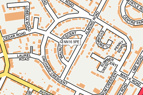 NN16 9PE map - OS OpenMap – Local (Ordnance Survey)