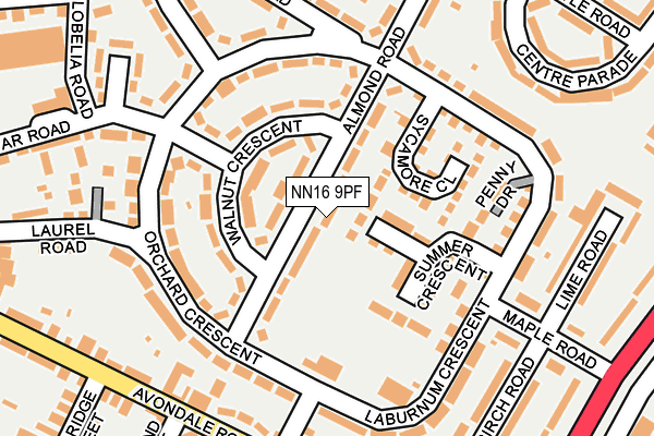 NN16 9PF map - OS OpenMap – Local (Ordnance Survey)