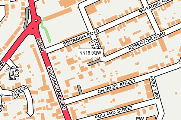 NN16 9QW map - OS OpenMap – Local (Ordnance Survey)