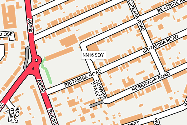 NN16 9QY map - OS OpenMap – Local (Ordnance Survey)
