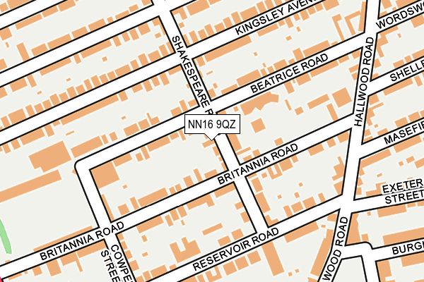 NN16 9QZ map - OS OpenMap – Local (Ordnance Survey)