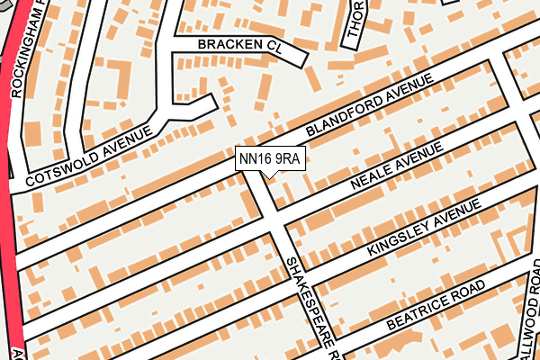 NN16 9RA map - OS OpenMap – Local (Ordnance Survey)