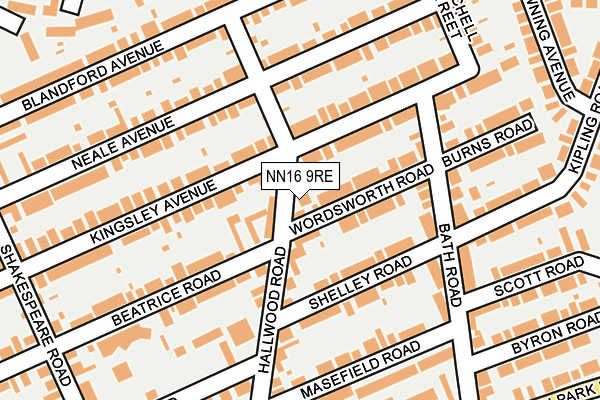 NN16 9RE map - OS OpenMap – Local (Ordnance Survey)