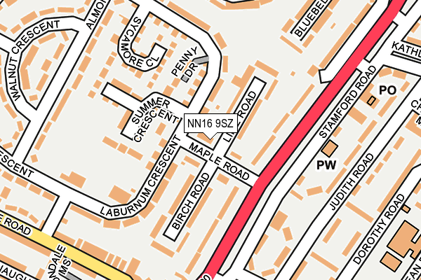 NN16 9SZ map - OS OpenMap – Local (Ordnance Survey)