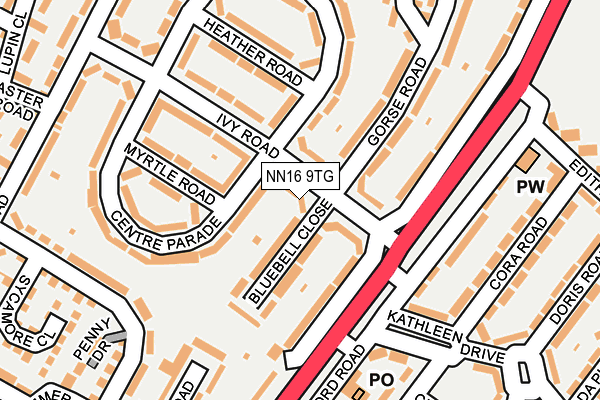 NN16 9TG map - OS OpenMap – Local (Ordnance Survey)