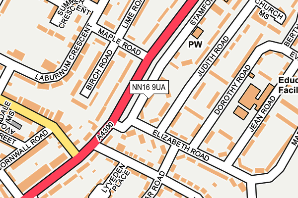 NN16 9UA map - OS OpenMap – Local (Ordnance Survey)