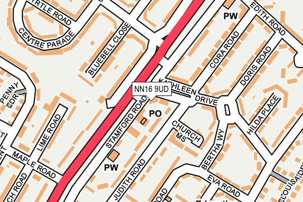 NN16 9UD map - OS OpenMap – Local (Ordnance Survey)