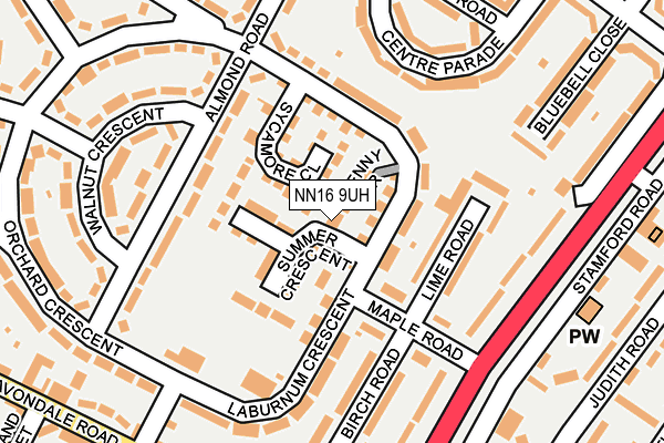 NN16 9UH map - OS OpenMap – Local (Ordnance Survey)
