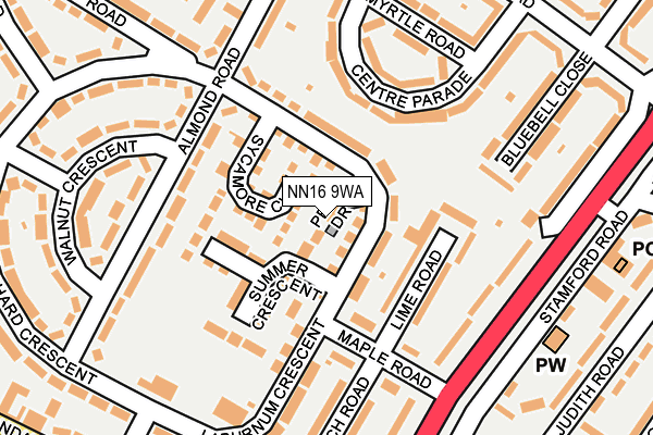 NN16 9WA map - OS OpenMap – Local (Ordnance Survey)