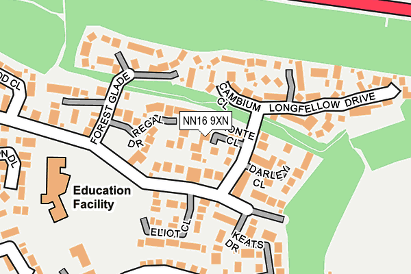 NN16 9XN map - OS OpenMap – Local (Ordnance Survey)