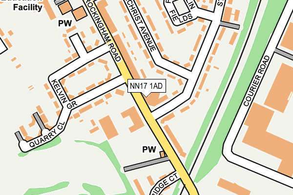 NN17 1AD map - OS OpenMap – Local (Ordnance Survey)