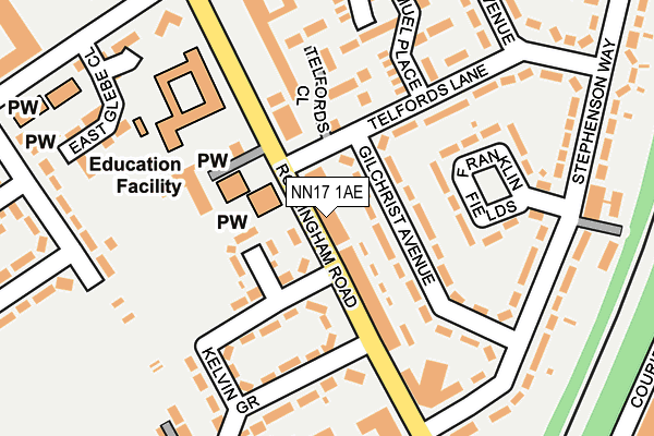NN17 1AE map - OS OpenMap – Local (Ordnance Survey)