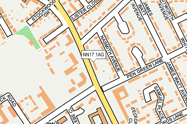 NN17 1AG map - OS OpenMap – Local (Ordnance Survey)