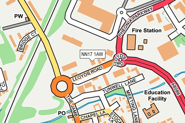 NN17 1AW map - OS OpenMap – Local (Ordnance Survey)