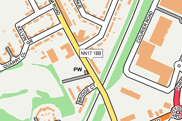 NN17 1BB map - OS OpenMap – Local (Ordnance Survey)