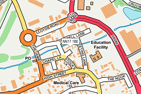 NN17 1BE map - OS OpenMap – Local (Ordnance Survey)