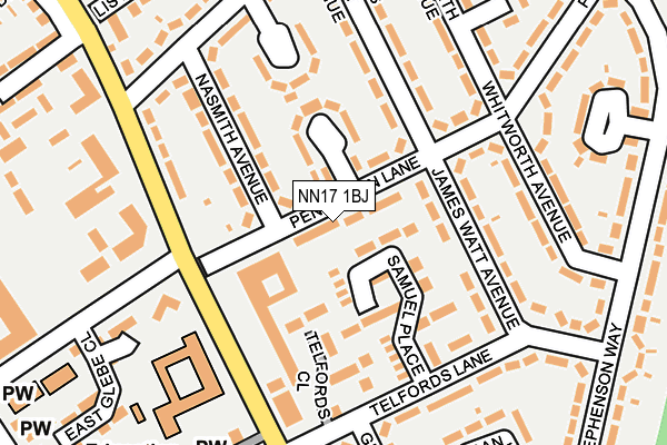 NN17 1BJ map - OS OpenMap – Local (Ordnance Survey)