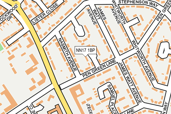 NN17 1BP map - OS OpenMap – Local (Ordnance Survey)