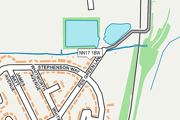NN17 1BW map - OS OpenMap – Local (Ordnance Survey)